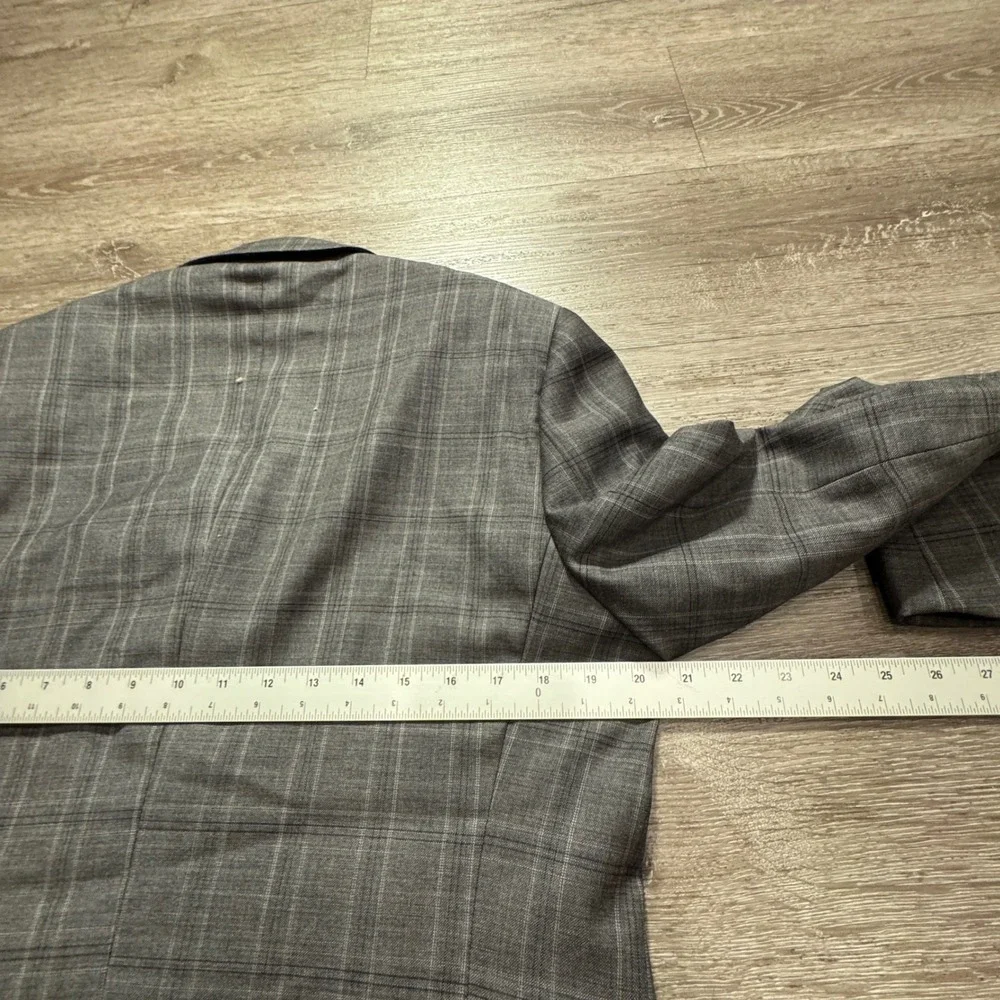 Zanetti Porto Blazer Men 42S Gray Plaid Wool Lanificio Di Biella Luxury Coat